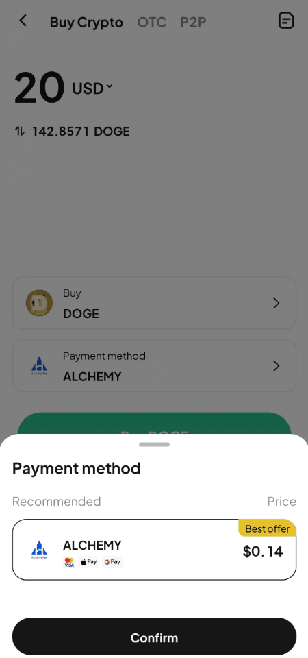 步骤3: 如何通过WEEX OTC买入DOGE? 应用程序版本