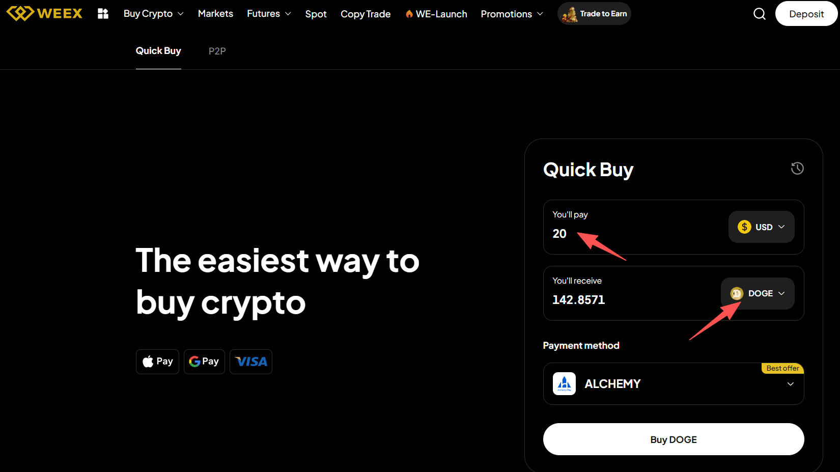 什么是WEEX OTC,如何在WEEX OTC上用美元买入DOGE?
